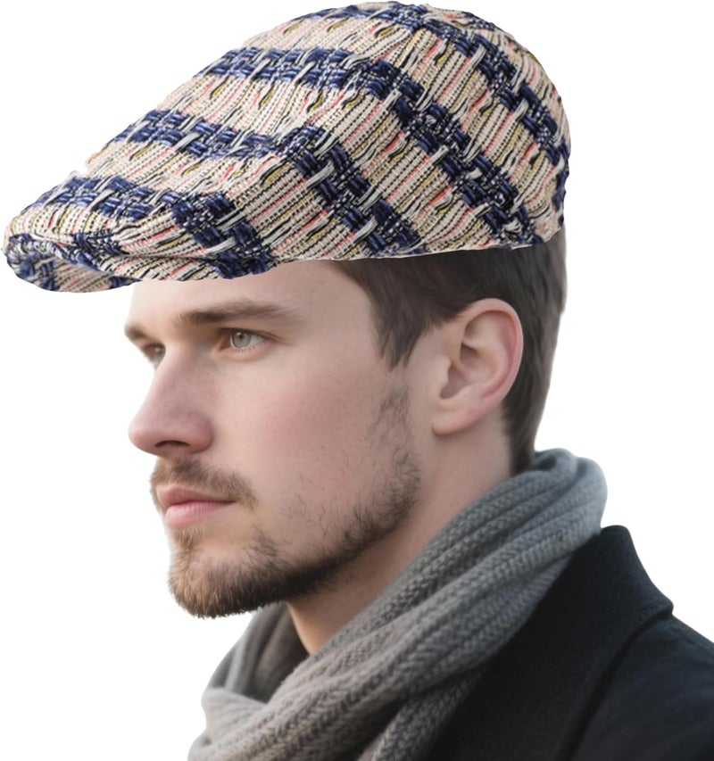 Tikaiui Men's Newsboy Caps Newsies Flat Hats for Men Adjustable Irish Cabbie Ivy Cap for Driving Golf Hunting - Image 1